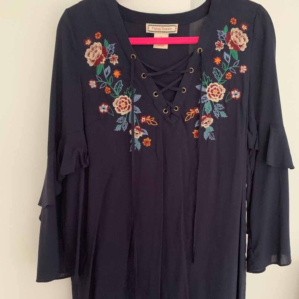 Blue floral dress